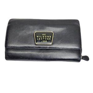 * Wilson's leather trifold wallet 100% genuine leather butter soft 7"x4.5"